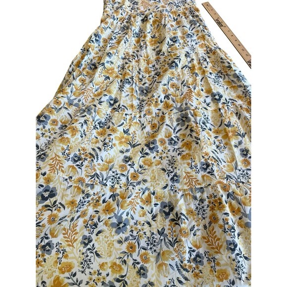 Rachel Zoe‎ Yellow Floral Tiered Maxi Dress NWT Spaghetti Straps Size 8 Summer - Picture 12 of 14